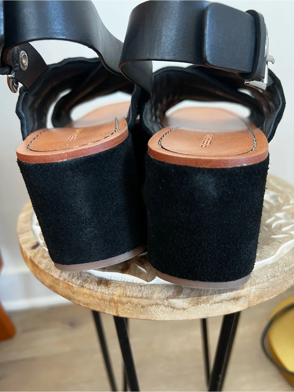 NWOB Free People Beach Black Suede Platform Sandals - Women